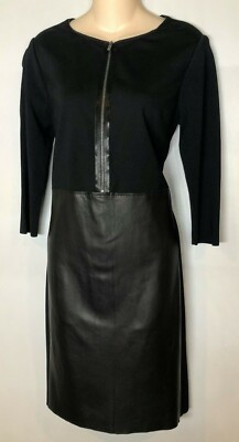 Elie Tahari Black "Palmer" Leather Dress. NWT $598 | eBay
