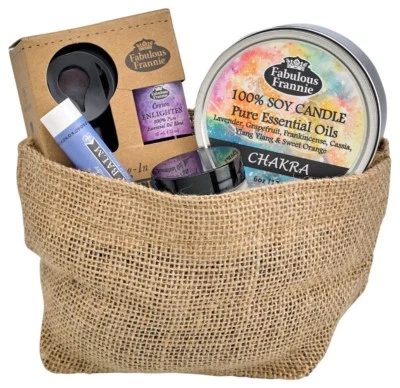 Chakra Gift Basket All Natural with Essential Oils by Fabulous Frannie