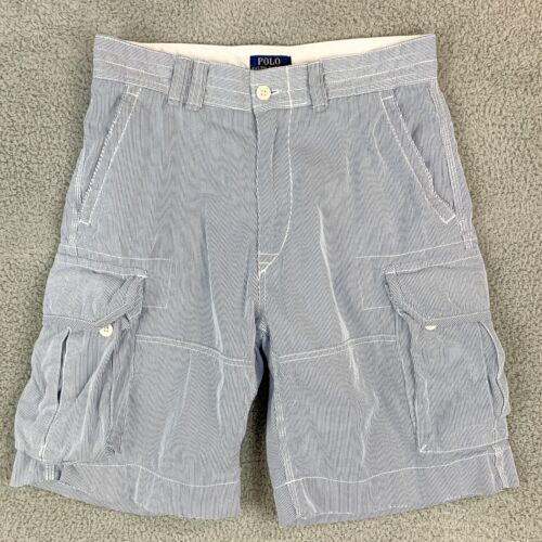 Polo Ralph Lauren Cargo Shorts Mens 32 Blue White… - image 1