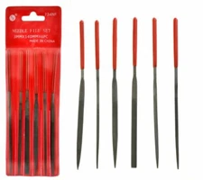 Sona 6-Piece 5-1/2" (7mm x 140mm) Dipped Handle Fine Cut Needle File Set