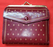 Vintage Florentine Golden Accented Leather Womens Wallet Change Purse Maroon