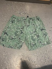 Kirkland Signature Men's Swim Short Green Palms Size XL Swimming Trunks