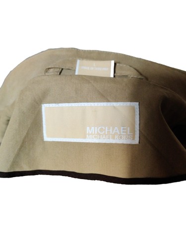 Michael Kors Trench/Over Coat Men’s Beige Color Hidden Buttons 2 Pocket Sz Large - Picture 3 of 8