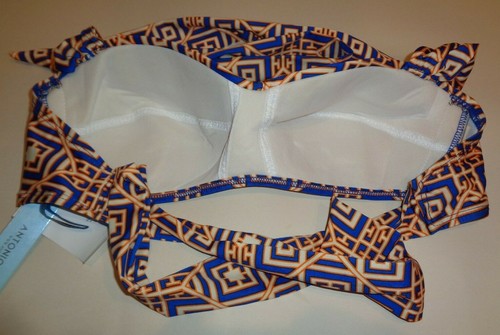 Antonio Melani Size Medium MOLDED SOFT CUP Cobalt New Halter Bikini Swim Top - Picture 4 of 11