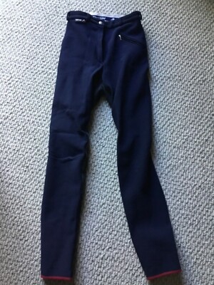 Culotte D'Équitation Vintage Eurostar Femme Taille 28 - Jambe En Cuir - Noire - Fabriquée Allemagne