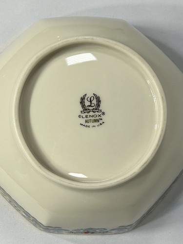 Lenox Vintage 70’s (2) Autumn 5" Octagonal Bowl Hand Painted 24K Gold Trim Boho - Picture 17 of 17