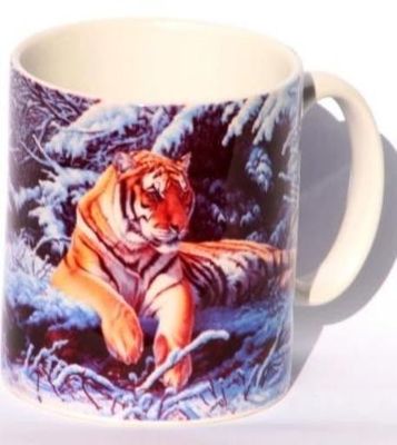 Tiger Schnee Szene Kaffee Tee Becher ideales Geschenk für große Katzen Enthusiasten