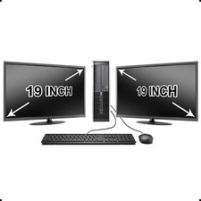 hp Desktop PC Computer i5 Quad Core 8GB DUAL 19" LCD Monitor Windows 10 500GB