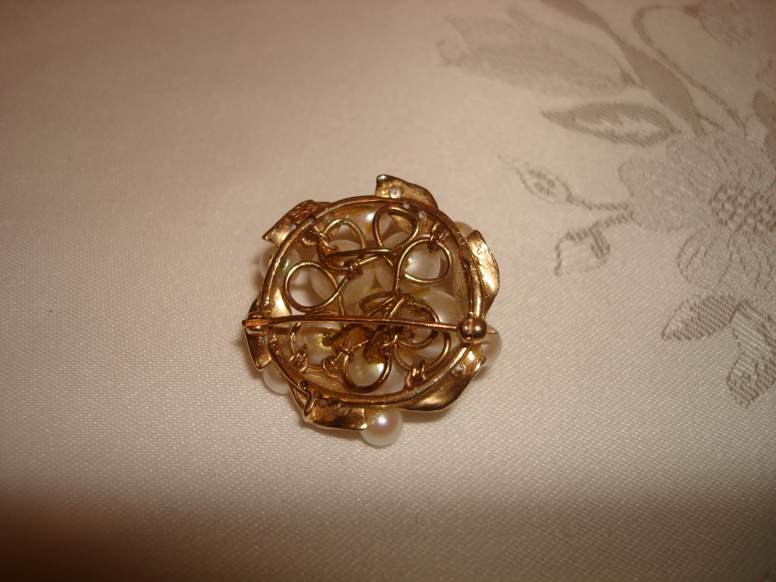 VTG HONORA MARK BEAUTIFUL COLLECTIBLE 14K YELLOW GOLD PEARL DIAMONDS