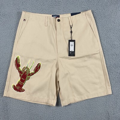 Tommy Hilfiger X Andy Warhol Shorts Men 34 Beige Wide Fit Bermuda Lobster Casual