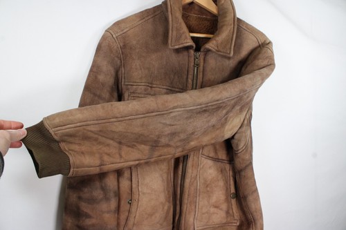 Abrigo Chaqueta de Diseñador de Piel de Oveja Genuina Ferre Jeans Para Hombre Delgado XL Bolsillos Pesado - Imagen 10 de 22