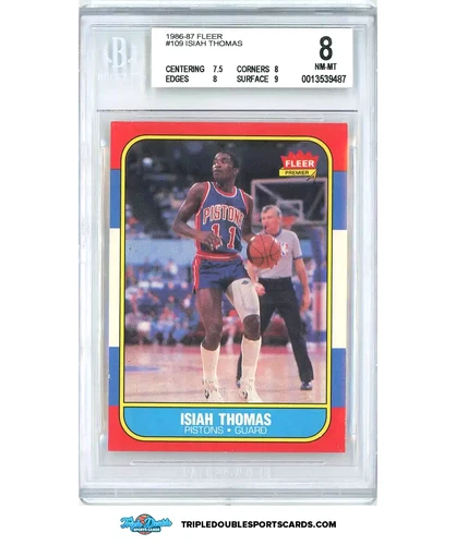 1986-87 FLEER BASKETBALL Isiah Thomas Rookie RC BGS 8 NM-MINT