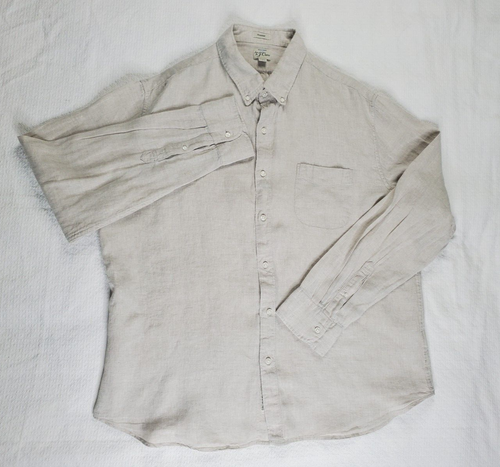 J. Camicia uomo Crew XXL beige Baird McNutt abbott abbott lino irlandese aderente classica - Foto 2 di 12