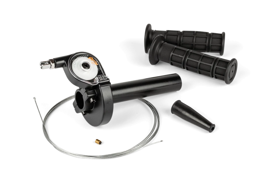 Kurzhubgasgriff mit Lenkergriffen und Gaszug universal schwarz - Bild 4 von 4