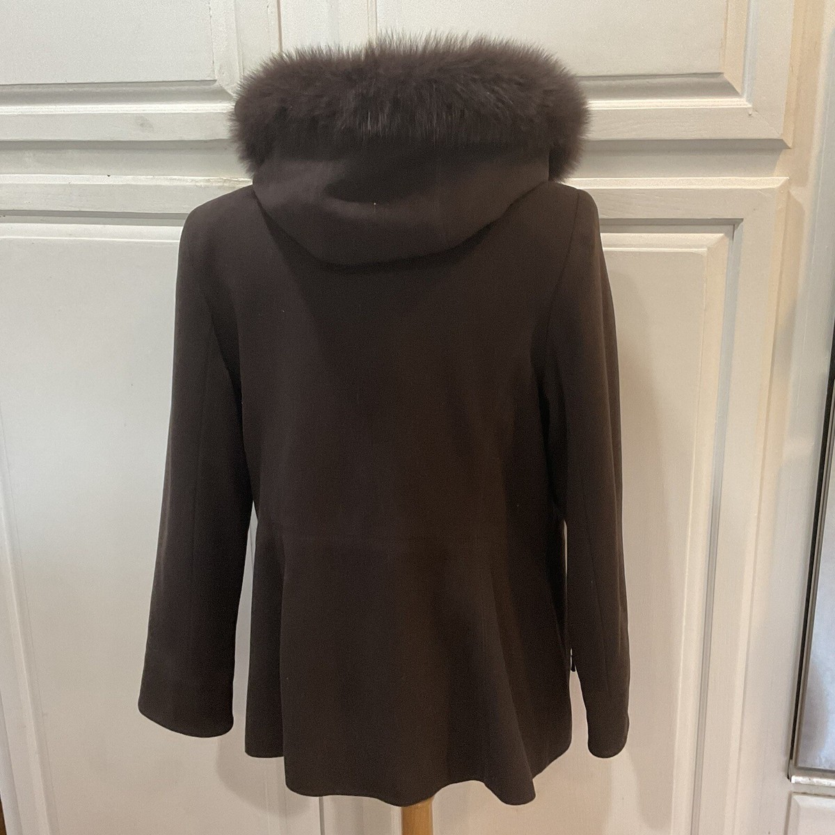 Sachi Wool and Cashmere Coat with Fox Trim On Hood XL | eBay
