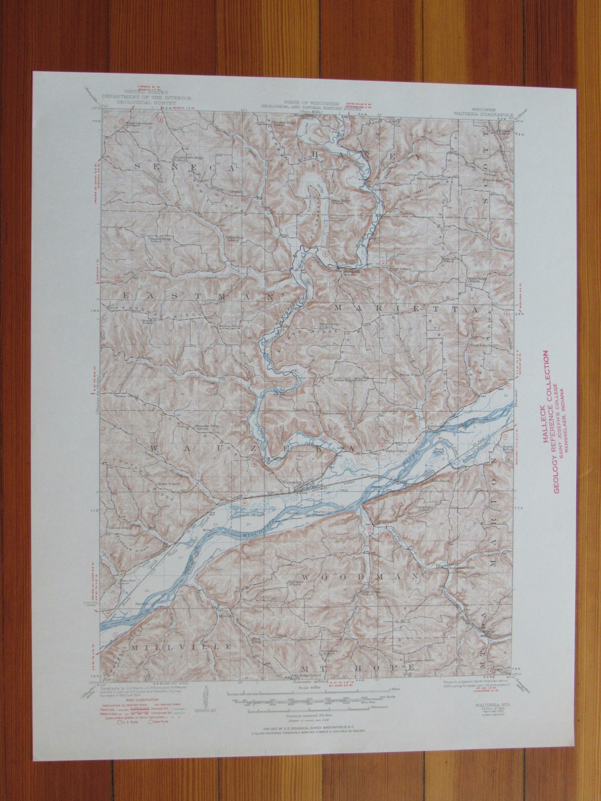 Wauzeka Wisconsin 1950 Original Vintage USGS Topo Map eBay