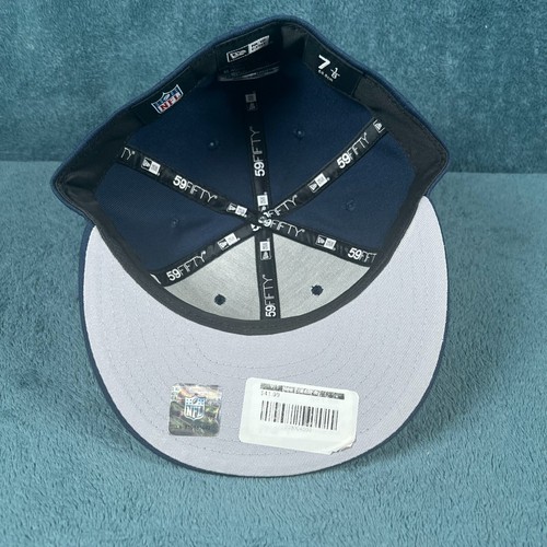 New Era 59FIFTY Seattle Seahawks Classic Navy Blue Fitted Hat 7 1/8 New - Picture 4 of 6