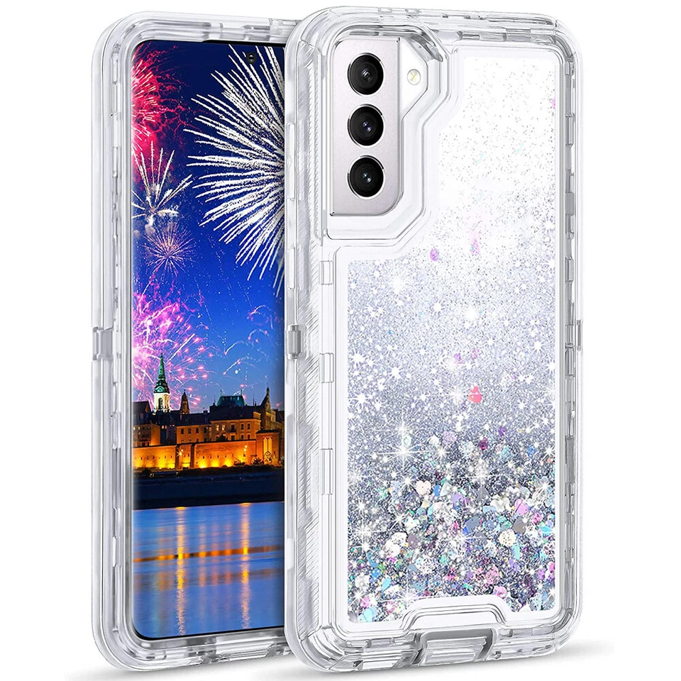 For Samsung Galaxy S23 S22 S21 S20 Plus Note 20 Ultra Liquid Glitter Case Cover - Image 3 of 4