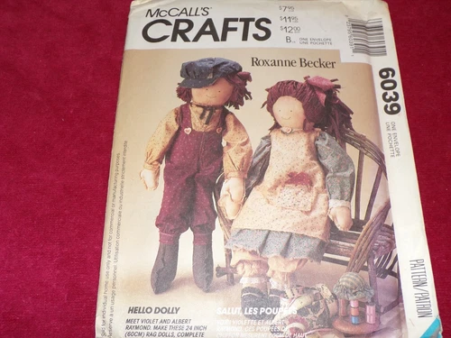 ?McCALL'S #6039 / #770 - 24" HELLO DOLLY - ALBERT & VIOLET RAG DOLLS PATTERN FF