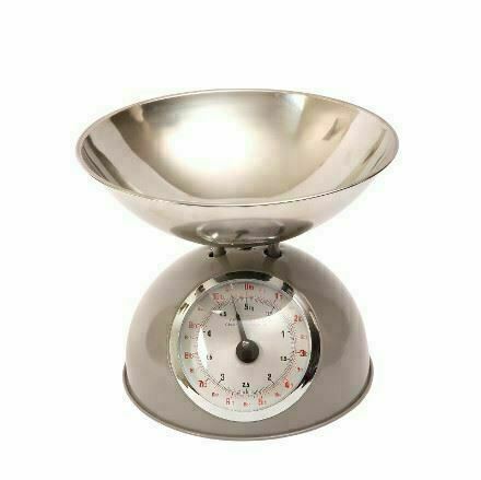 Dexam Retro Traditional Mechanical Kitchen Grey Scales Stainless Steel Bowl 5kg