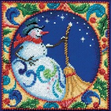 Snowman Bead Cross Stitch Kit Mill Hill 2014 Jim Shore Winter JS30-4103