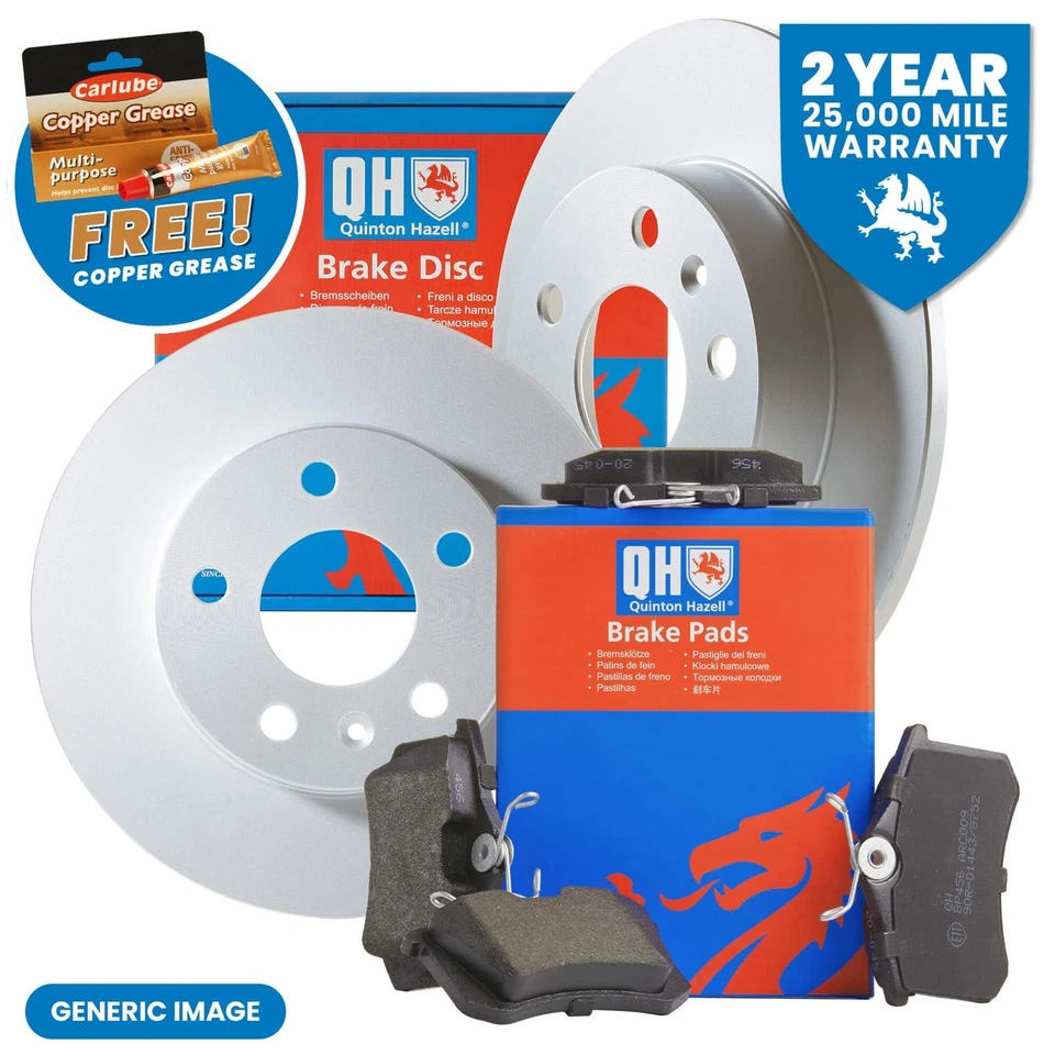 QH Rear Brake Discs & Pads & Grease Fits Vauxhall Astra Petrol 1.4 1.8 2000-2010