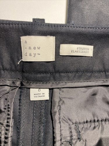 Pantalones al tobillo negros A New Day para mujer talla 0 bolsillos elásticos trabillas gancho con cremallera - Imagen 9 de 12