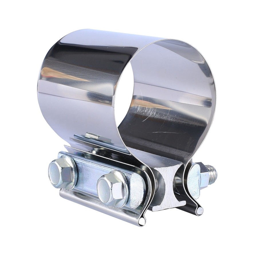 2x 2.5 Inch Butt Joint Exhaust Band Clamp Sleeve Stainless Steel Exhaust Clamp O - Foto 6