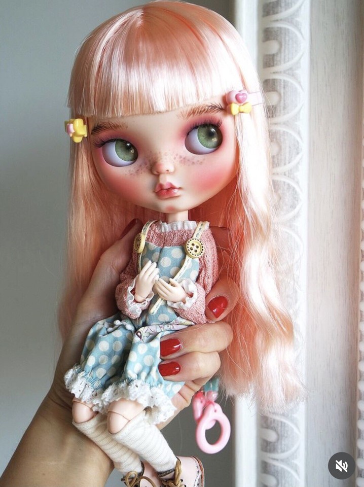 Very Special OOAK Blythe Doll Romper 3 Piece Clothes Outfit Set Pastel