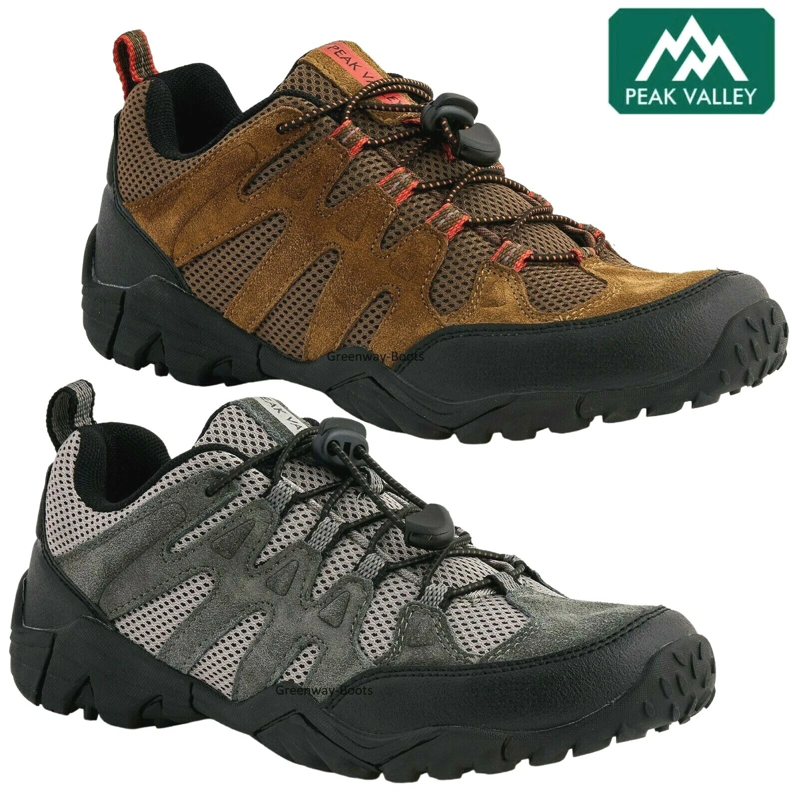MENS LEATHER HIKING RAMBLING OUTDOOR WALKING TREKKING TRAIL TRAINERS GRIP SHOES