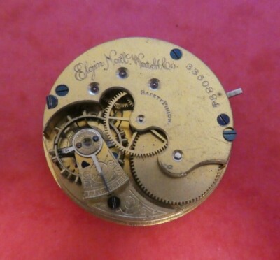 Vintage ELGIN Pocket Watch Movement Mechanical Balance Defekt  for parts (F94)
