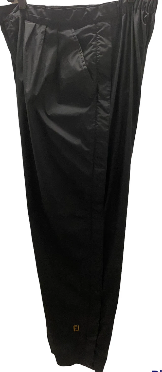 FootJoy DRYJOYS Black Full Side Zip Rain Gear Golf Pants Mens Size XL 34X33