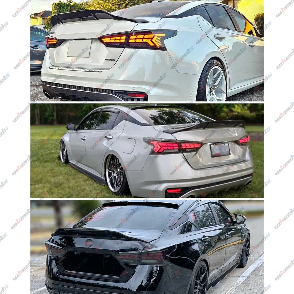 ALERÓN DE MALETERO PARA NISSAN ALTIMA R 2019-2025 ESTILO NEGRO BRILLANTE HIGH KICK DUCKBILL Foto 3 de 4