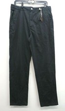 David Oliver Boys Black Flat Front Adjustable Waist Washed Chino Pants 18H