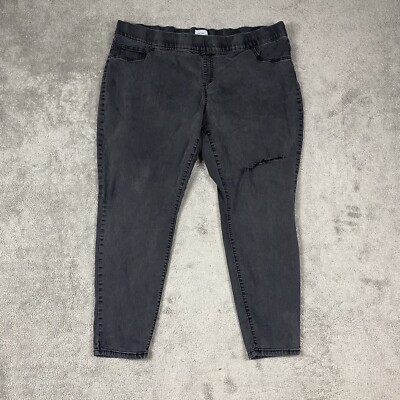 Jaclyn Smith Collection Jeans Womens 3X Gray Distressed Denim