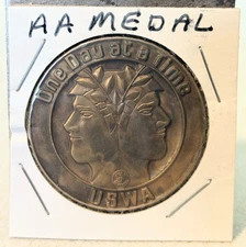 Vintage USWA One Day At A Time Medal My Strength Is My Sobriety