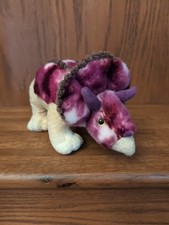 Aurora Triceratops Purple Dinosaur 12" Plush Prehistoric Stuffed Animal Toy
