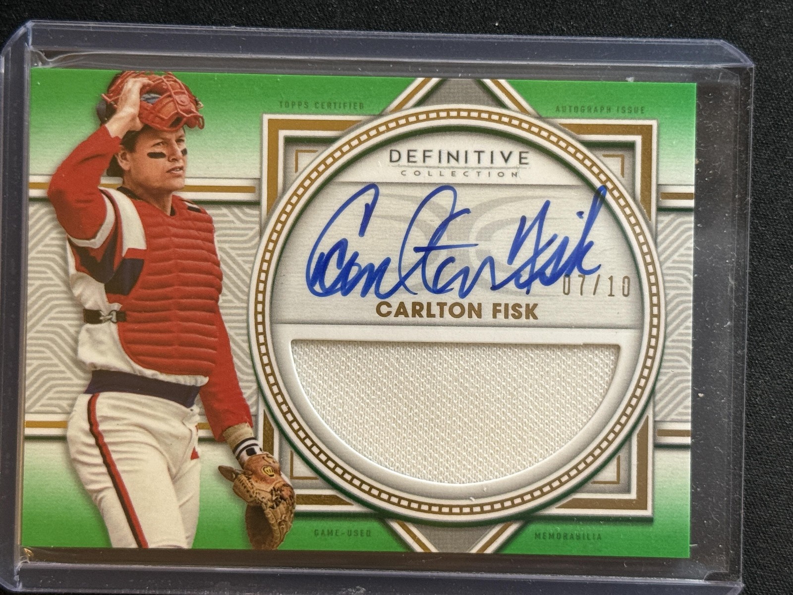 2022 Topps Definitive Carlton Fisk Relic Green #DARC-CFI2 #/10