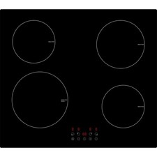 electriQ 60cm 4 Zone Induction Hob – Touch Control, 9 Power Levels, Black