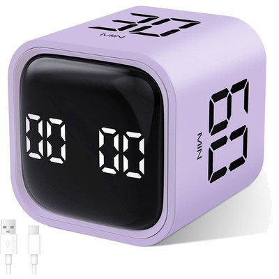 Küchentimer Pomodoro, Drehbarer Cube Timer, Violett, 5/10/30/60 Minuten, Digi...