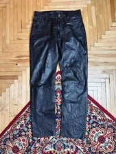 Vintage 90s Leather Rick Owens Style Pants Size 33