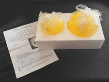 2 Stück LED Kerze Blütenschnitzerei Elfenbein FLAMBIANCE GELB Echtwachs NEU OVP