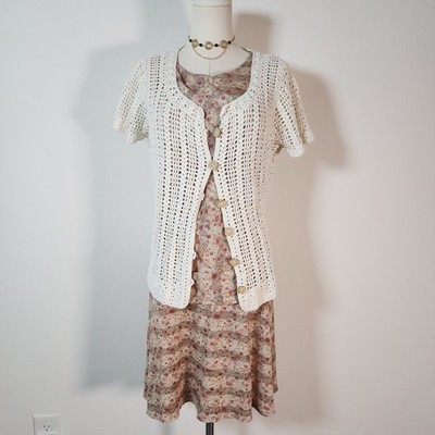 Hem & Thread Floral Dress Sleeveless Beige Red Dress Ruched Details