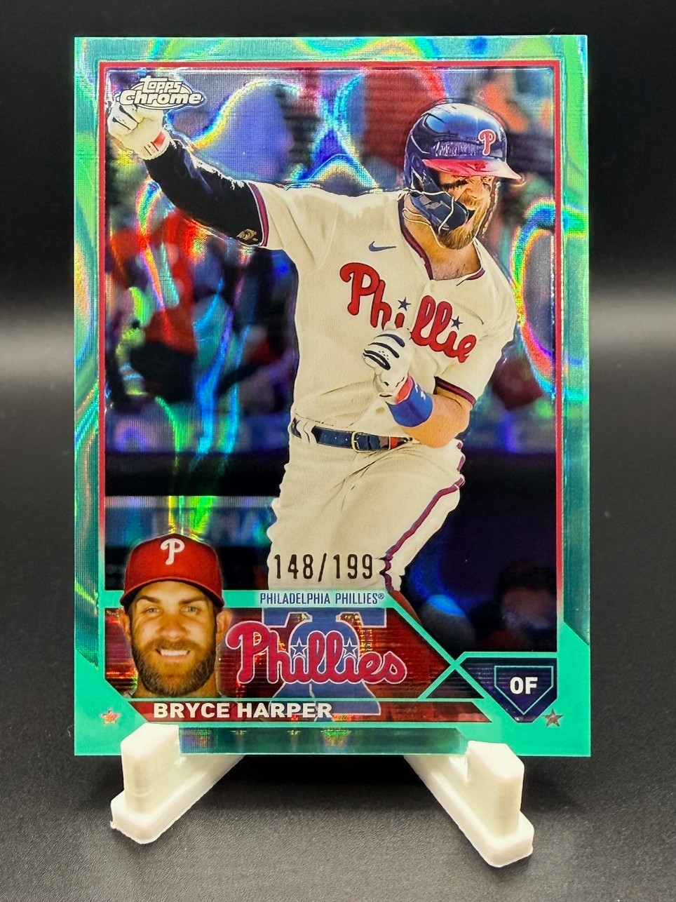 2023 Topps Chrome - Bryce Harper #3 Aqua Lava Refractor /199