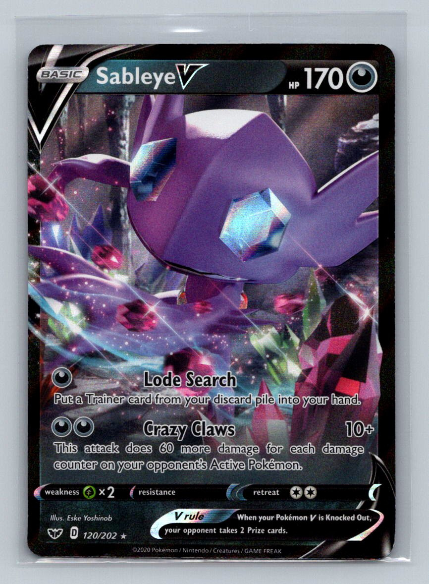 Pokemon Sableye V SWSH01: Sword & Shield Base Set 120/202 Near Mint NM
