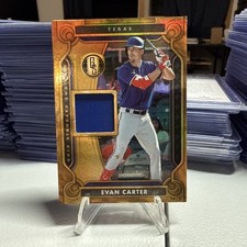 2023 Panini Chronicles - Gold Standard Swatches Evan Carter #GSS-EC (MEM, RC)