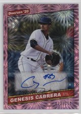 2020 Donruss Retro 1986 Signatures Pink Fireworks /100 Genesis Cabrera Auto 1s2d