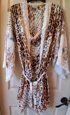 VTG JONQUIL Diane Samandi Sz M Robe Gown Leopard Hollywood Glam NEIMAN MARCUS