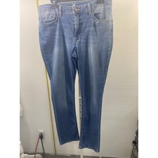 Lee Riders Womens Medium Wash Straight Leg Stretch Denim Blue Jeans Size 16M
