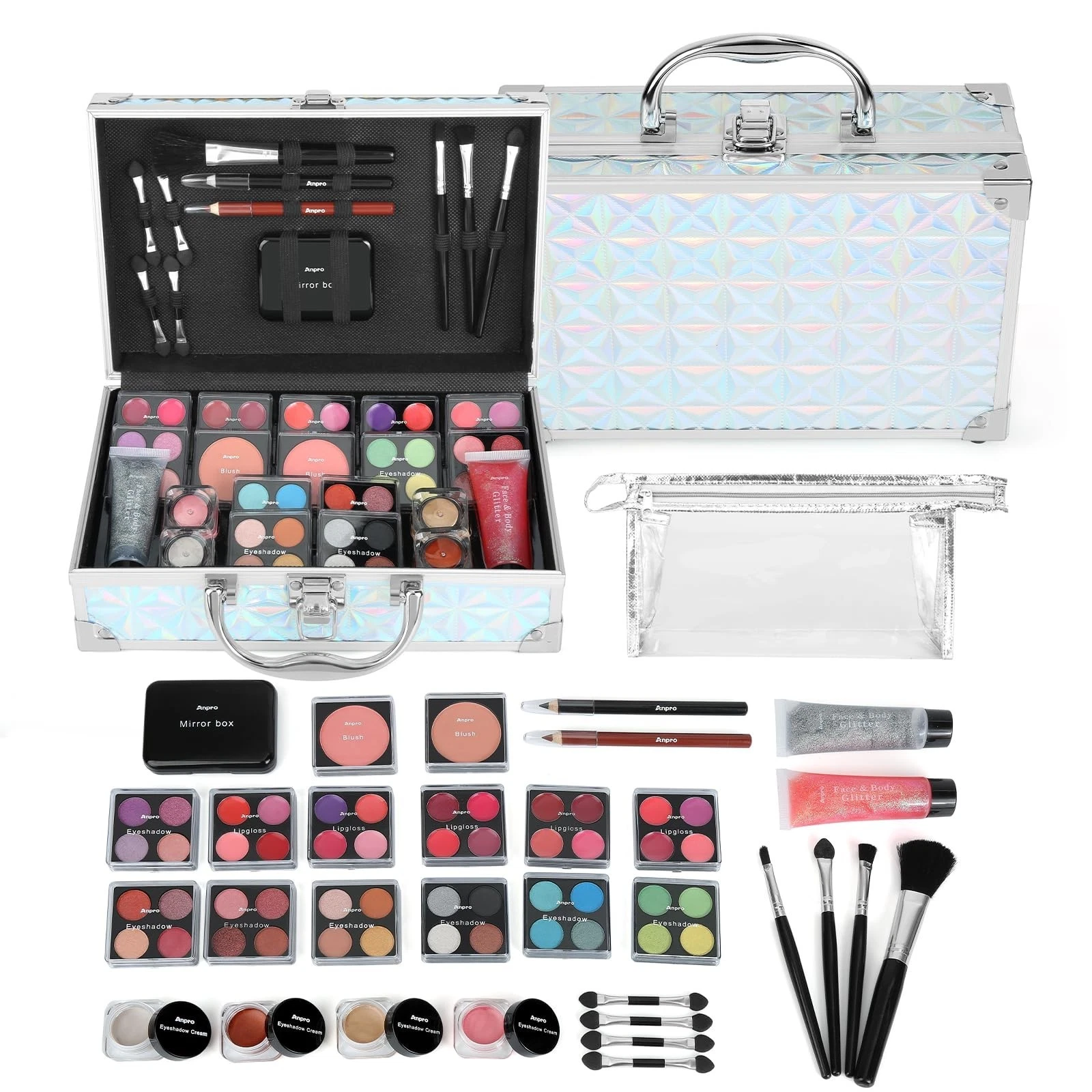 All-in-One Makeup Kit for Teens & Tweens - Complete Starter Set with Brushes, Li
